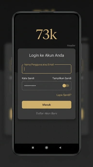 Panduan Masuk Akun 73k untuk Pengguna Android