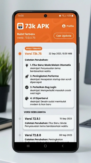 Riwayat Versi APK 73k untuk Android