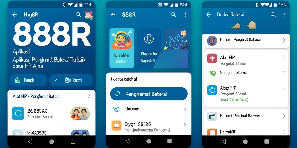 Screenshot 888R menunjukkan antarmuka pengaturan penghemat baterai yang praktis.