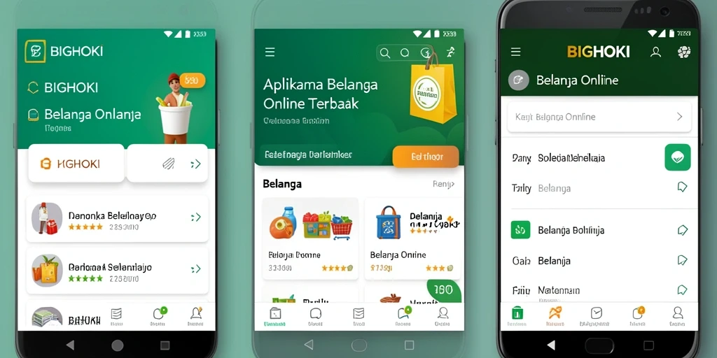 Tampilan antarmuka BIGHOKI yang menarik untuk Belanja Online.