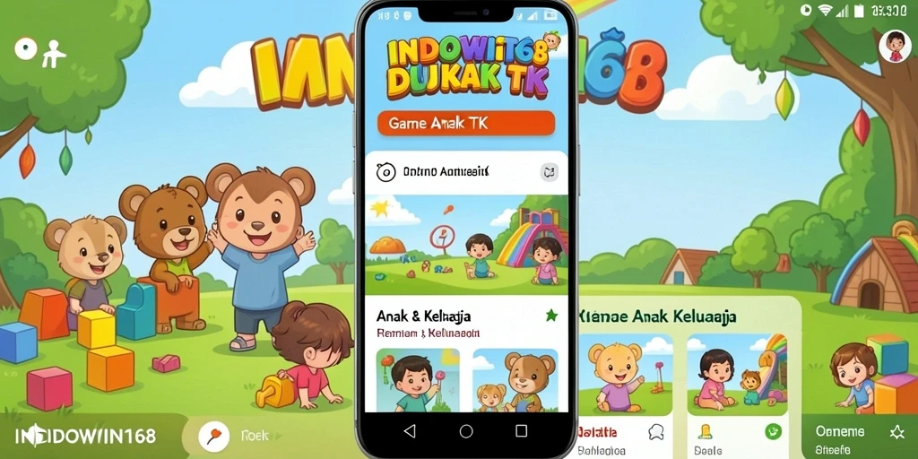 Tampilan antarmuka <strong>INDOWIN168</strong> yang ceria dan interaktif untuk anak-anak.