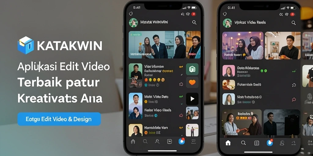 Tampilan antarmuka KATAKWIN menampilkan berbagai fungsi Edit Video Reels.