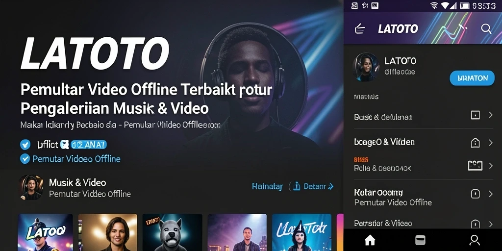 Tampilan antarmuka LATOTO yang intuitif untuk pemutar video offline.