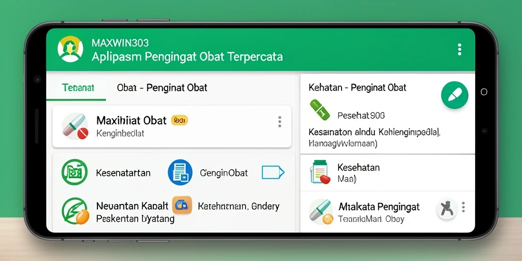 Tampilan antarmuka <strong>MAXWIN303</strong> yang modern dan fungsional untuk pengingat obat.