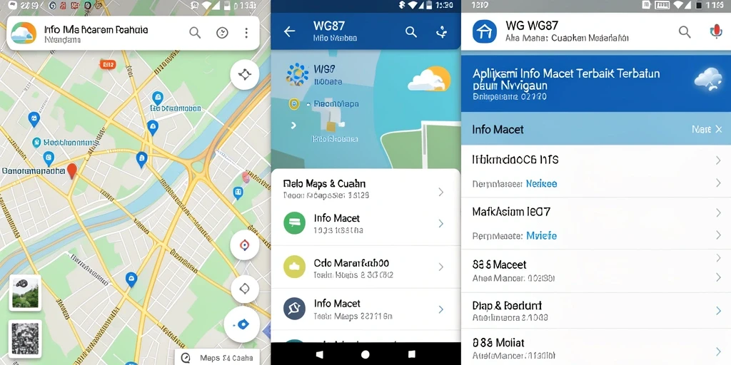 Antarmuka aplikasi WG87 menampilkan informasi lalu lintas secara real-time.